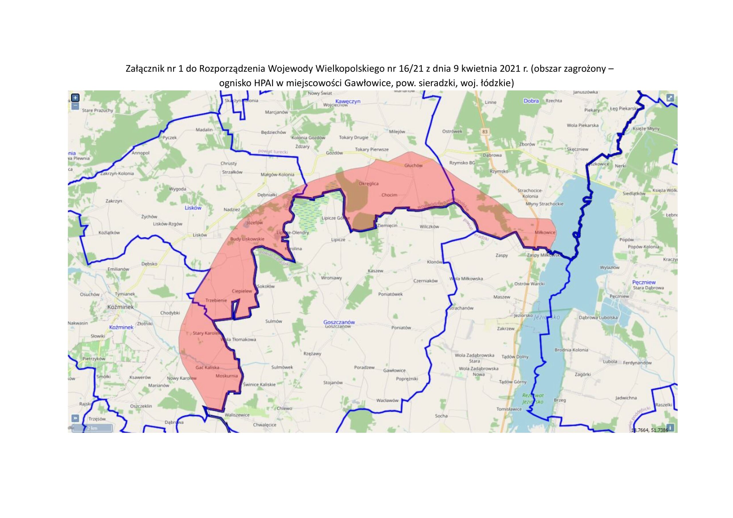 Załącznik nr 1 do Rozporządzenia Wojewody Wielkopolskiego nr 16/21 z dnia 9 kwietnia 2021