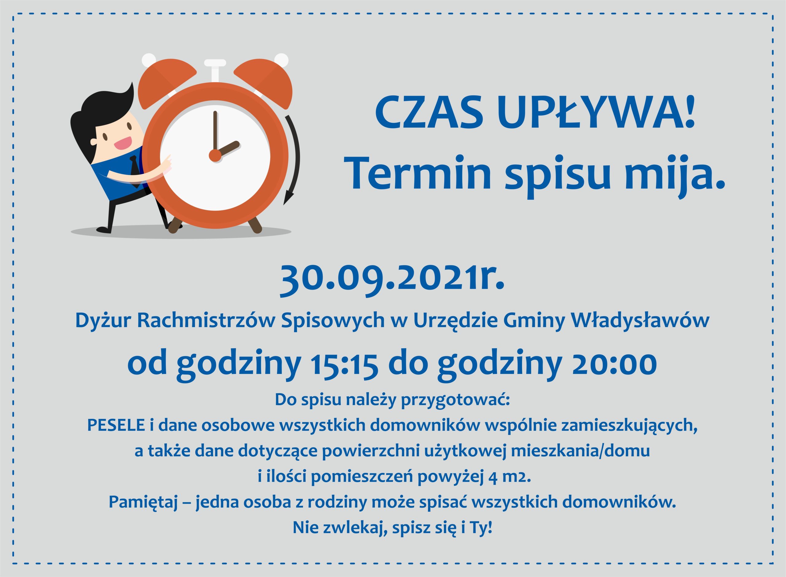 Dyżur Rachmistrzów Spisowych w Urzędzie Gminy Władysławów