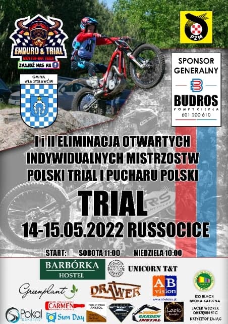  Ekstremalne Mistrzostwa Polski Trial i Pucharu Polski Trial juz w najbliższy weekend w Russocicach