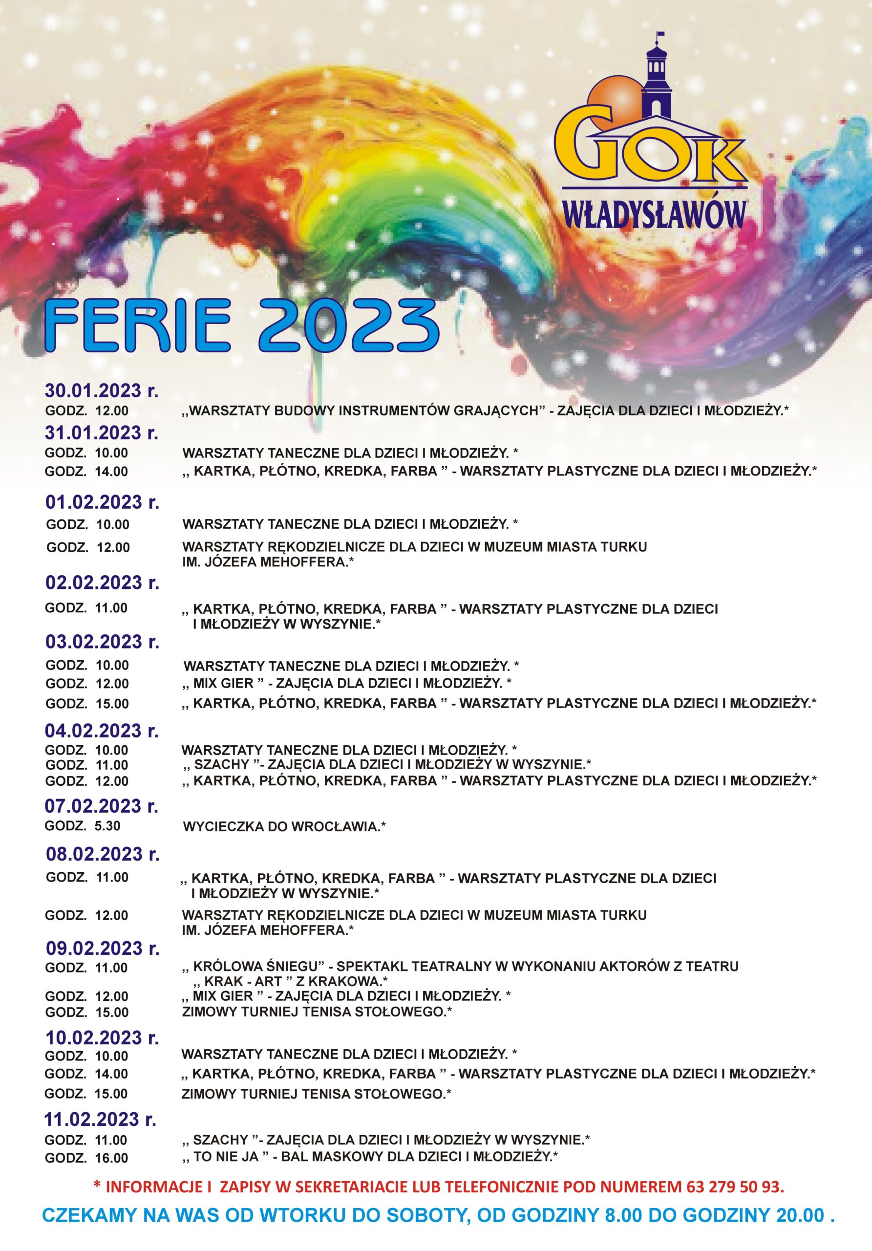 Ferie pełne dobrej zabawy z Gminnym Ośrodkiem Kultury