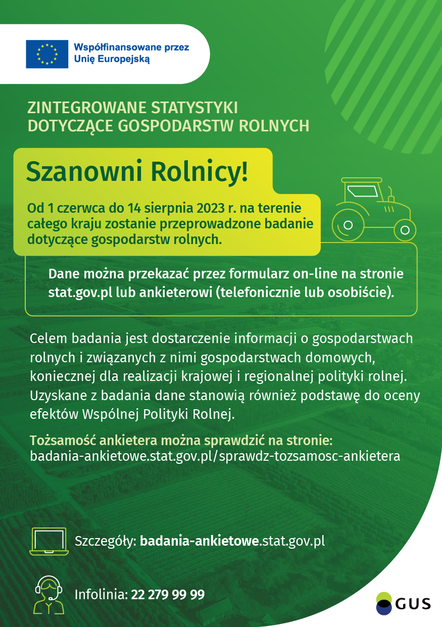 Badanie Zintegrowane statystyki dotyczące gospodarstw rolnych (formularz R-SGR) oraz Badanie pogłowia świń oraz produkcji żywca wieprzowego (formularz R-ZW-S