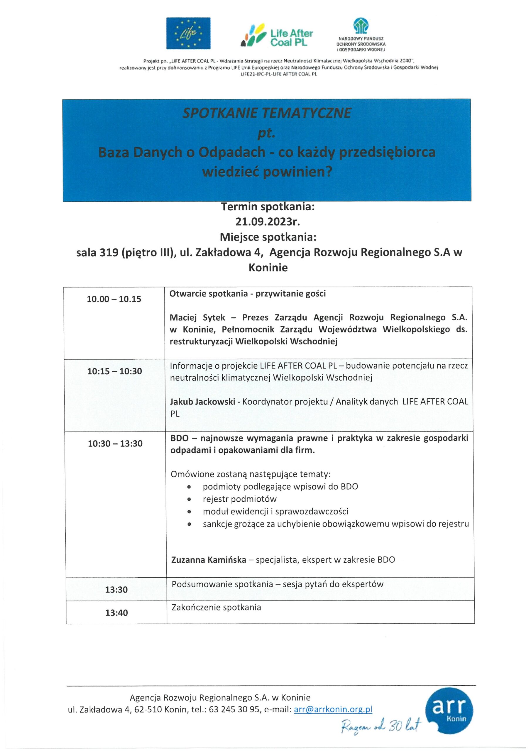 Program spotkania